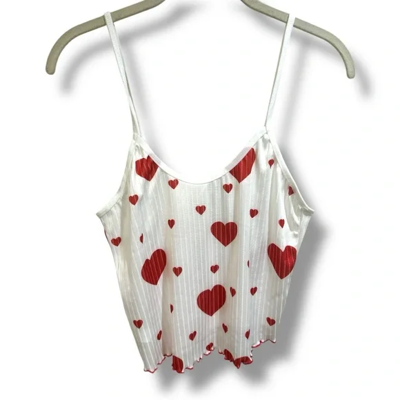 Women’s Sweetheart Crop Casual Pajama Short Set Size Medium - Picture 10 of 16